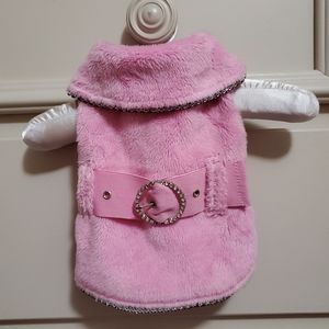 Pink velour dog dress